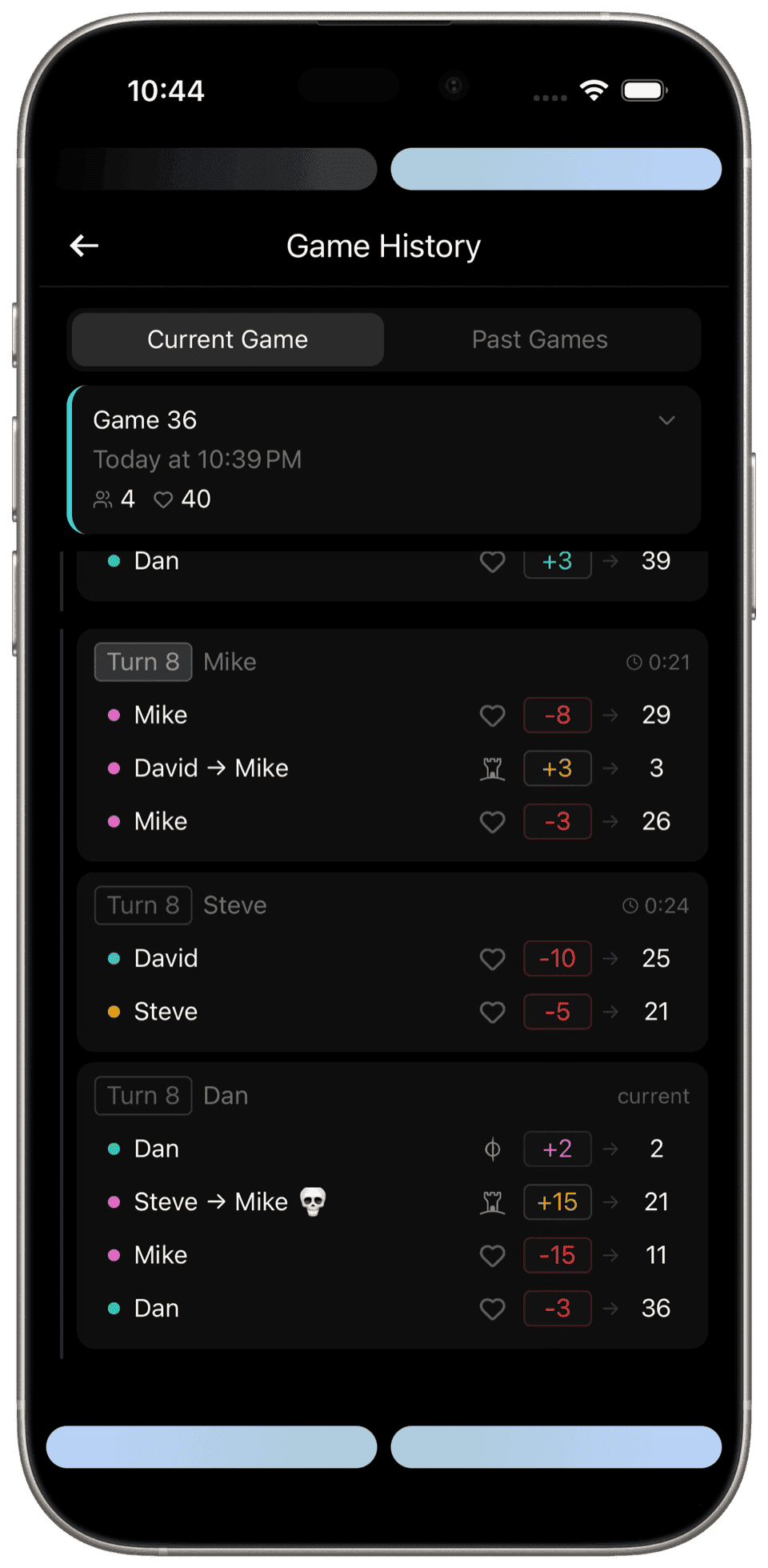Lifetap 对局历史逐回合变化